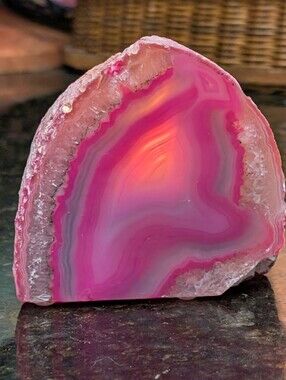 Pink Agate Geode Decorative Accent - Unbranded